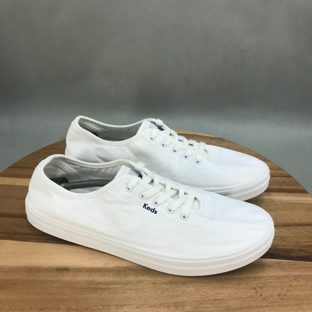 Keds Champion Walking Shoes Womens 11 White Canvas Lace Up Low Top Sneaker
